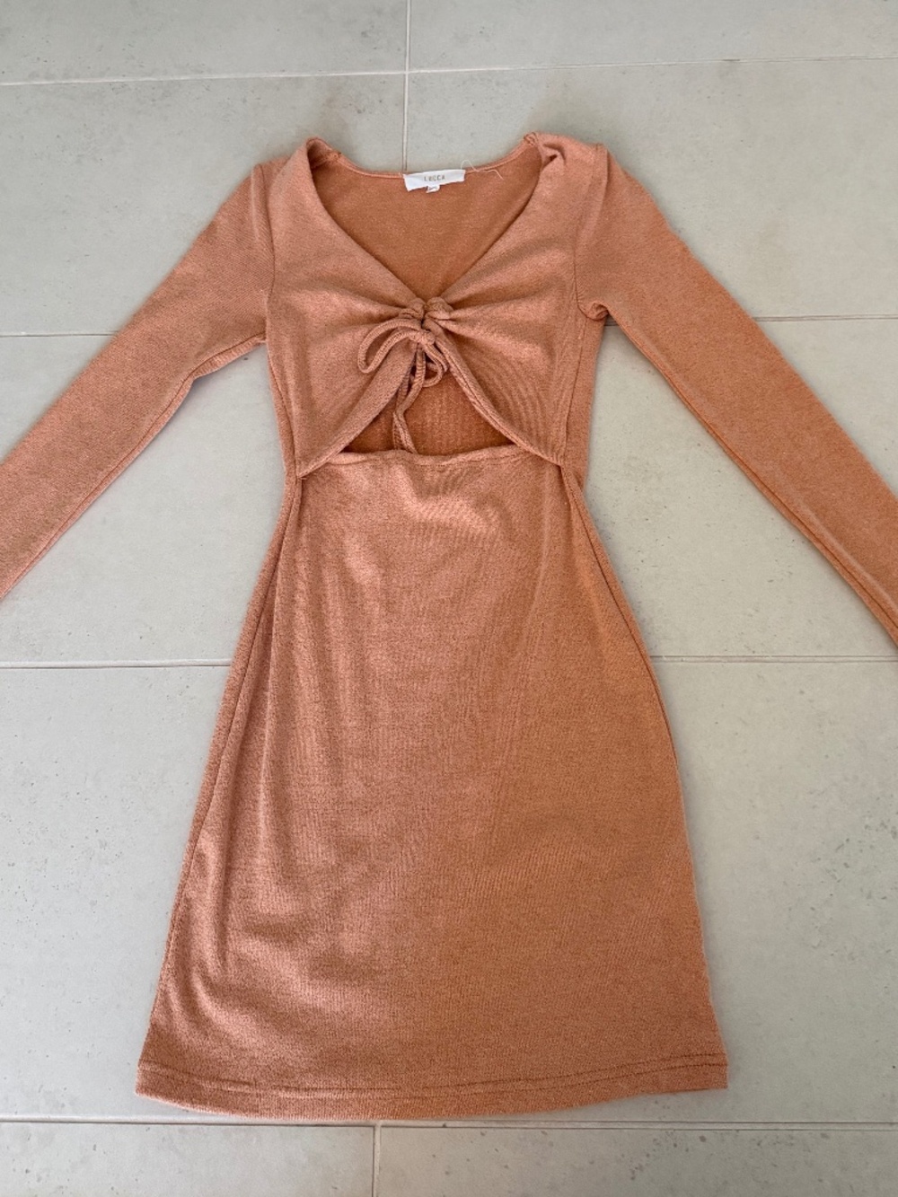 Tan Lucca XS Mini Sweater Dress